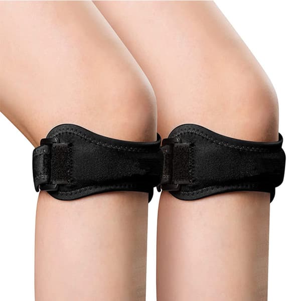White 2-pack Patellar Tendon Knee Straps, Knee Pain Relief Support