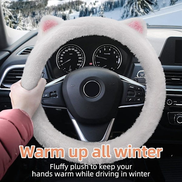 Storlek: 38 cm Rattöverdrag, Fluffig Konstgjord Päls Plush Rattöverdrag