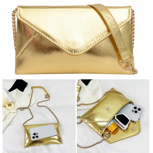 Kompakt och chic godisfärgad axelväska iögonfallande crossbody-väskor för kvinnor flickor silver Silver