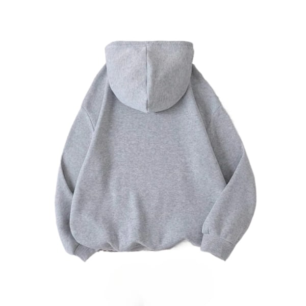 Damemode Hoodie - Behagelig, varm polyesterlagdelt sweatshirt gray- XL