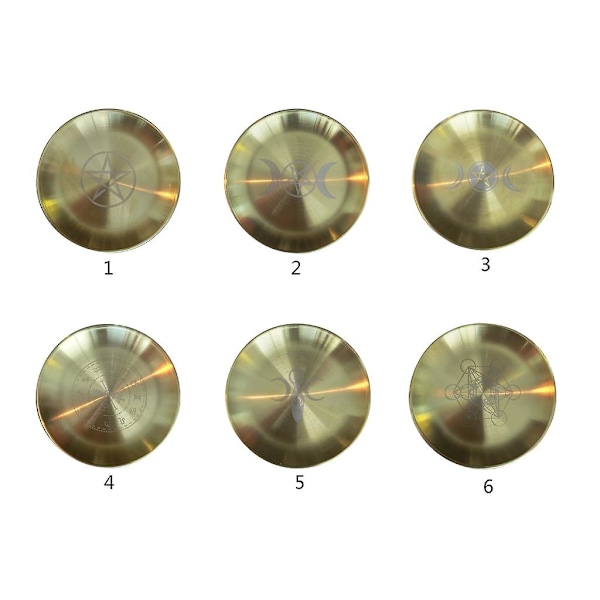Pentagram Altar Ritual Plate Dish Rustfritt Stål Flat Skål Smykkebrett Twelve constellation