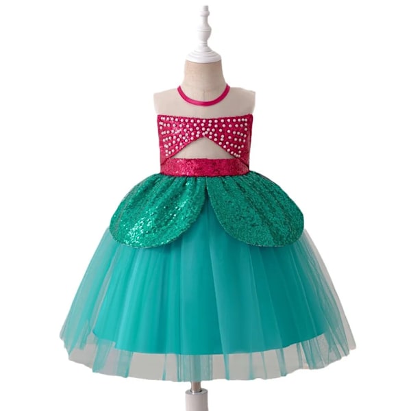 Lille Pige Havfrue Kostume Prinsesse Fødselsdagsfest Outfit Ariel Halloween Fæstekjole Sommer Havfrue Kjoler Mermaid 110cm 4Y