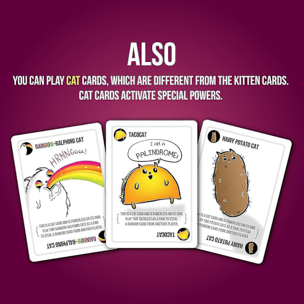 Party Pack af Exploding Kittens, Kortspil til voksne, teenagere og børn, sjove familiespil