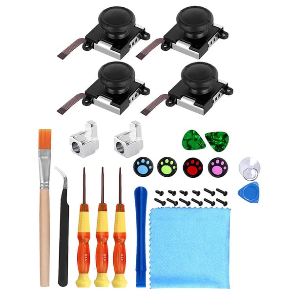 33 stk. Joystick-erstatning 3D Analoge Joystick Tommelfingerpinde til Switch Lite Joy Con 3D-Controller Reparationssæt