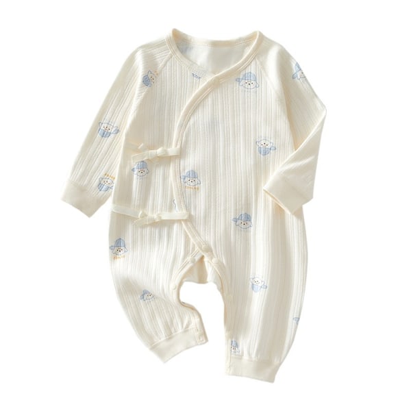 Vårogs høstbabyklær, sommerfuglklær, ren bomulls-jumpsuit uten bein, babyjumpsuit caqui ruyi azul 52