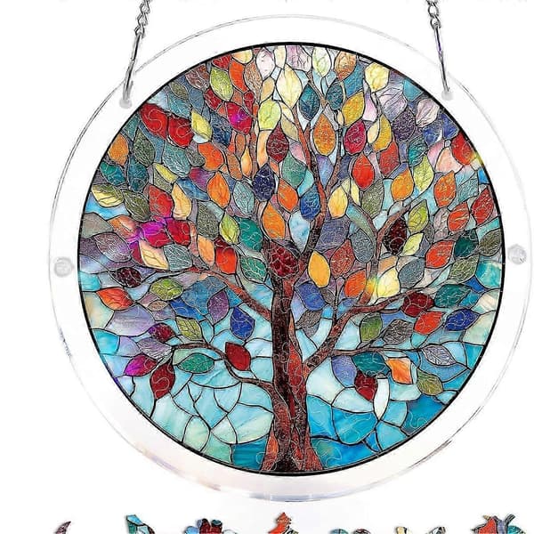 Vårfugler Glassmaleri Solfanger, DIY Vinduskunstpuslespill med Flere Design U