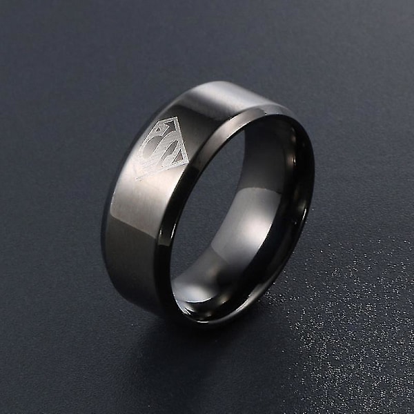 Titanium Stål Ringe Mænds Superman Fashion Ring Temperament Mænd Og Kvinder Pegefinger Ring Sa6 10