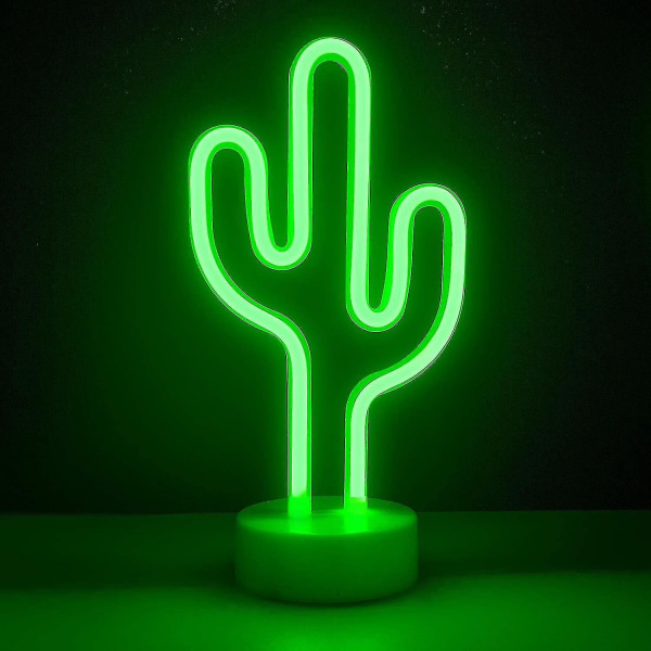 Led Cactus Neonlysskilt Neonskilt Lampe Blits Neonlys Varm Hvit Dekor