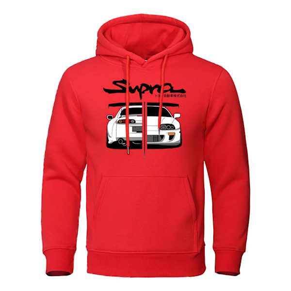 2023 Initial D Supra Hupparit Miehille ja Naisille Rento Pitkähihainen Löysä Urheiluhuippari JDM-Painatus Puloveri Red XL