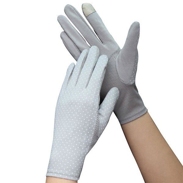 Flexible For Sun Protective Gloves Heat Resistant Icy Mittens Multiple Color Gray