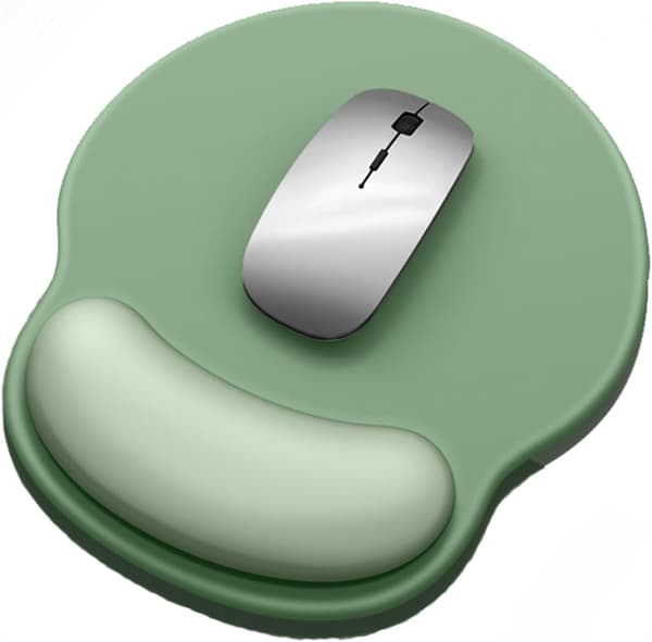 Mouse Pad, Mouse Pads with Wrist Rest, Non-Slip Rubber Base, Milk Silk Fabric with Comfortable, Ergonomic Mint Green