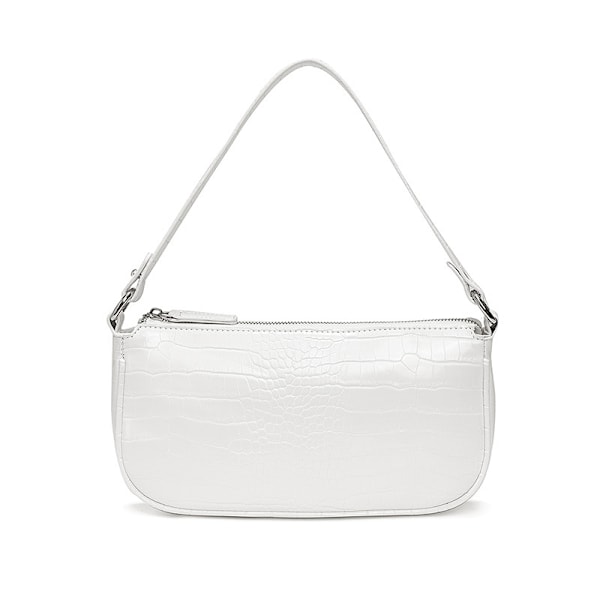 Krokodil-Effekt Väska Retro Konstläder Klassisk Clutch Axelväska Handväska För Kvinnor Vit white