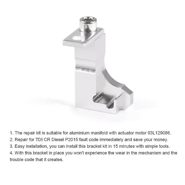 P2015 Reparationsfästesats Insugningsrör för Seat 2.0 TDI insugningsrör 03L129711E
