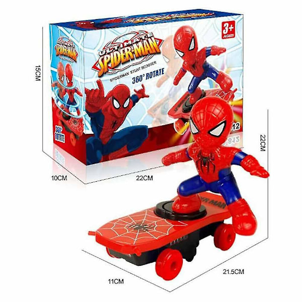 Elektrisk Spiderman Scooter Skateboard Børnelegetøj Med Lys Musik 360 Tumbler S35