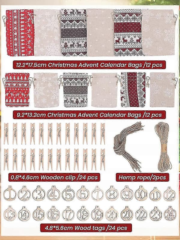 24 dagers adventskalenderposer gaver