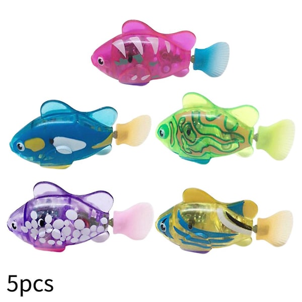 5pcs Electronic Led Light Fish Baby Bath Toy Water Swimming Pool Bathtub Toys Children's Gift null null none