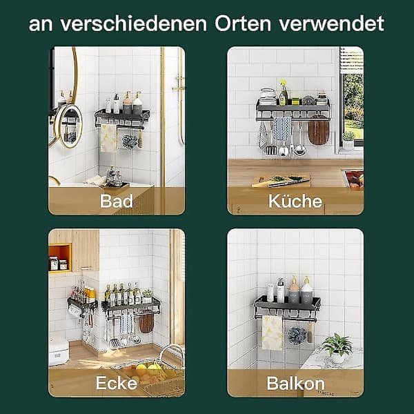Spice Rack Wall, Kitchen Holder, Kitchen Shelf Wall for Spices, Wall Mounted Spice Rack for Bathroom