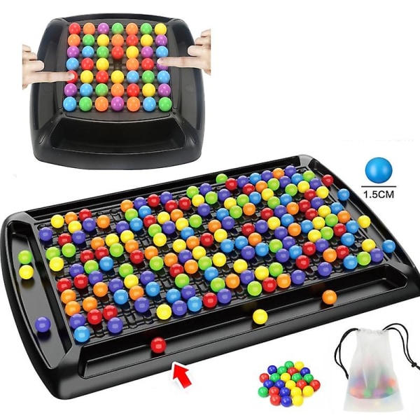 Regnbågsboll matchande leksak Färgstarkt roligt pussel schackbrädespel med 80st färgade pärlor Intelligent hjärnspel Pedagogisk leksak 120 beads set