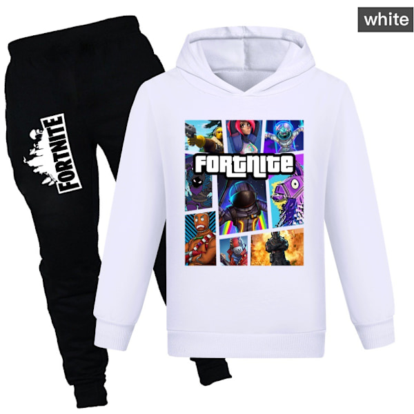 Ungdomspullover Outfit Hoodie och Sweatpants Suit Spelgrafik 2-delad Mode Sweatshirt Set för Pojkar Flickor A 100CM