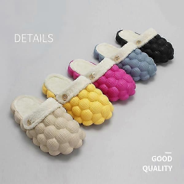 Vinter Bubble Slides for kvinner - Varme og stilige innesko Rose 36-37