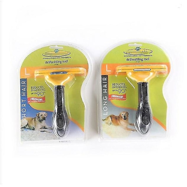 Furminator Deshedding Tool Grooming Katter Hundar Borste Rake Kam Långt Kort Hår L L Cat short hair