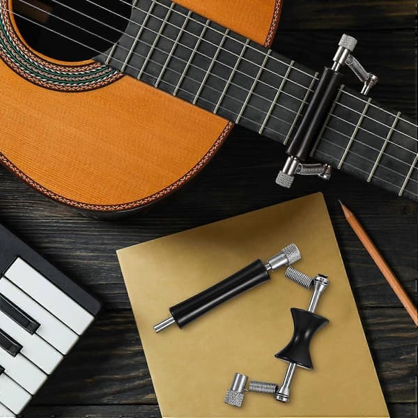 2-pack glidande gitarrkapos - justerbart rostfritt stål med gummigrepp för akustisk/elektrisk/ukulele