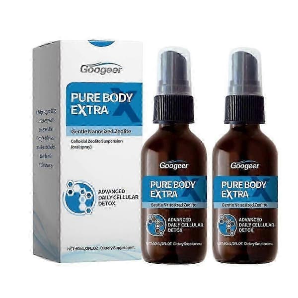 Pure Body Extra Nanosized Zeolite Spray Naturlig Daglig Detox för Kvinnor Män Resevänlig Kroppsvård Fräschhet S07 2pcs