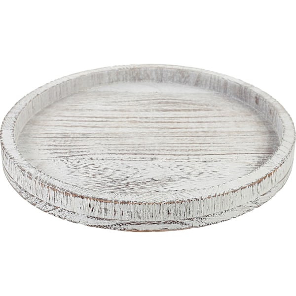 Candle Plate Holder Tray Round Wooden Tray Farmhouse Table Centerpiece Rustic Wood Tray