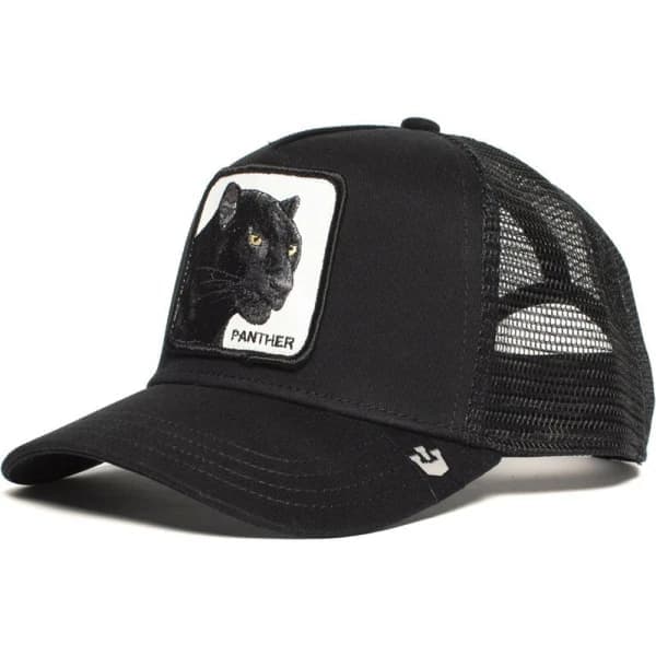 Mesh Dyrebroderi Snapback Kasket Sort Panter