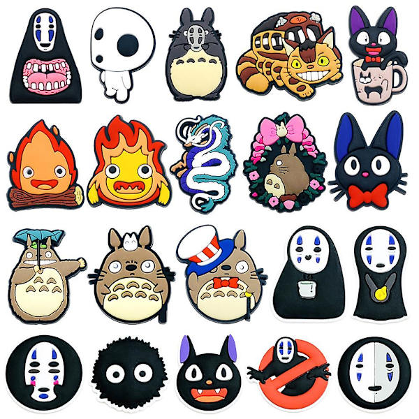 20 kpl Anime Henkien kätkemä -sarjan hahmojen kenkäkoristeita Crocs-kenkiin ja sandaaleihin, koriste-esineitä ja lahjoja