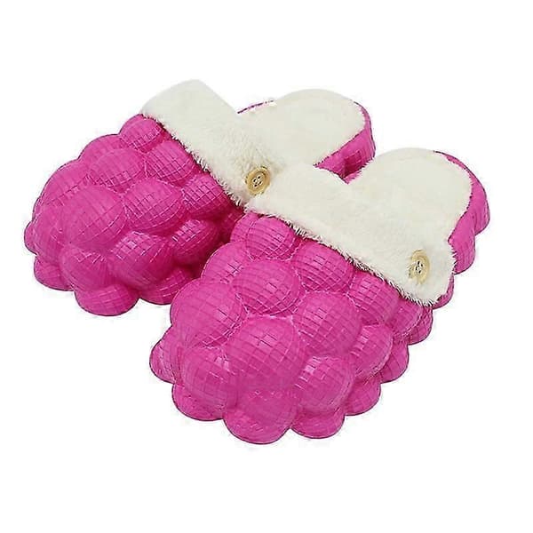 Vinter Bubble Slides for kvinner - Varme og stilige innesko Rose 38-39