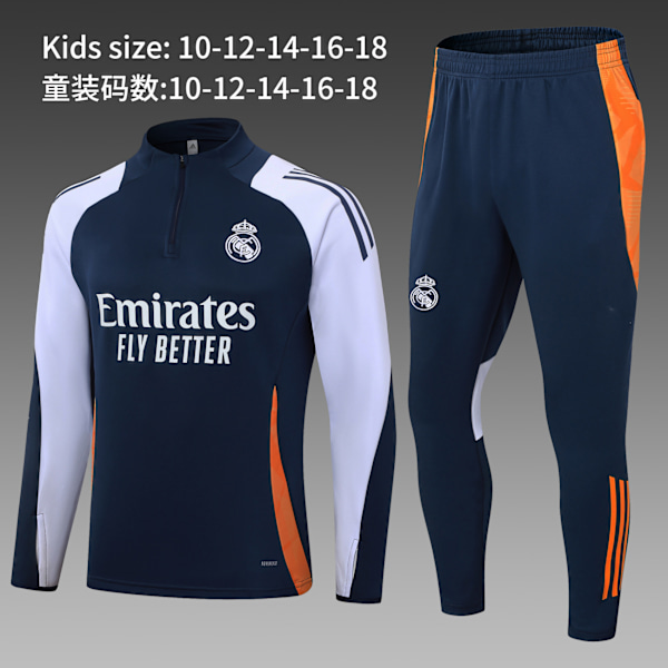 Ny Paris Frankrike Portugal Mbappe Messi langermet treningsdress fotballuniform dress ytterjakke barneklær 8 L