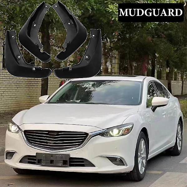 4 stk. Skvettlapper foran og bak til Mazda 6 Gj Gl Atenza 2013-2021, Sprutbeskyttere, Mud Flap, Mudguard, Skjerm, Biltilbehør
