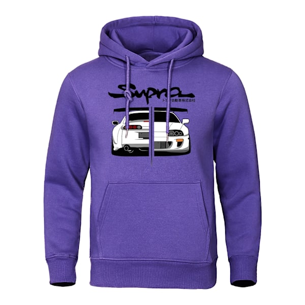 2023 Initial D Supra Hoodies Herr & Dam Casual Långärmad Lös Sporttröja JDM Tryckt Tröja Purple M