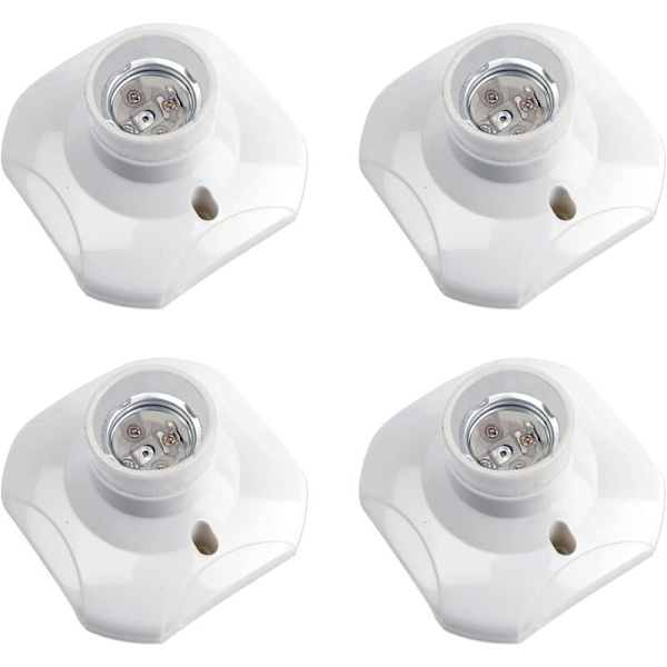 4 pcs E27 Screw-in Ceiling Lamp Sockets, E27 Garage Sockets, AC 220-240V, LED Bulb Socket Holder, E27 Ceiling Lamp Base