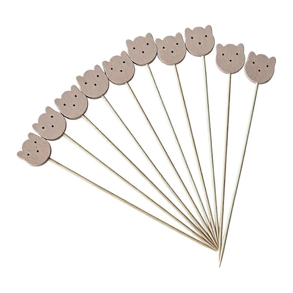 Pandaformade engångsspett – Vass spets – för barnkalas och plockmat 100pcs A