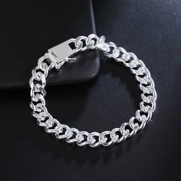 925 Sterling Sølv Herrearmbånd Side Armbånd Smykker Gaver 6MM60CM