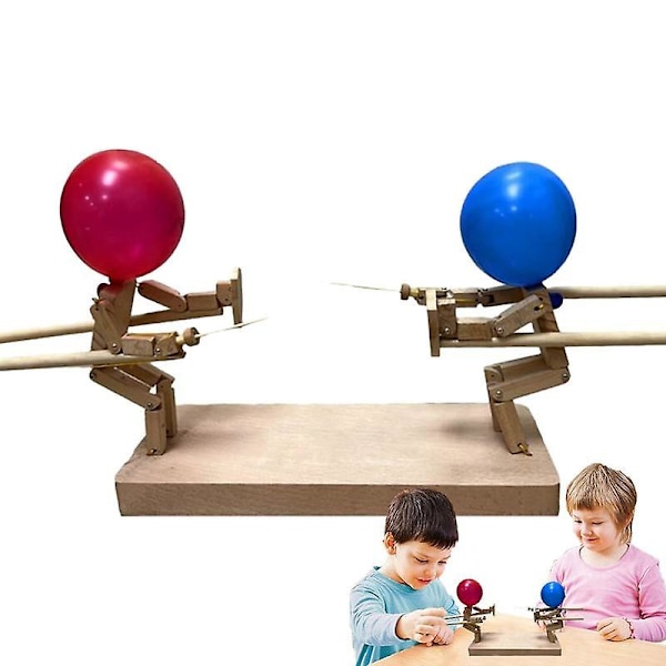 Balloon Bamboo Battle 2 Player Wooden Robot Battle Game Fast Paced Balloon Battle With 20 Balloons Group Party Game For Adult