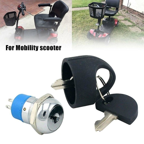 Udskiftning Mobility Scooter Reserve Start On/Off Tændingskontakt med nøgle