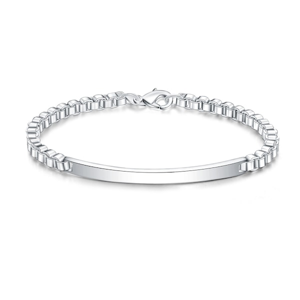 925 Sterling Silver Men's Bracelet Side Bangle Jewelry Gifts