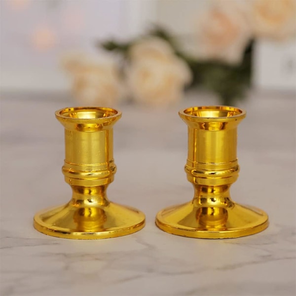 20-pack Ljusstakar, Mittstycke Ljusstakar, Moderna Pelarljusstakar, Dekorativa Ljusstakar (Guld)