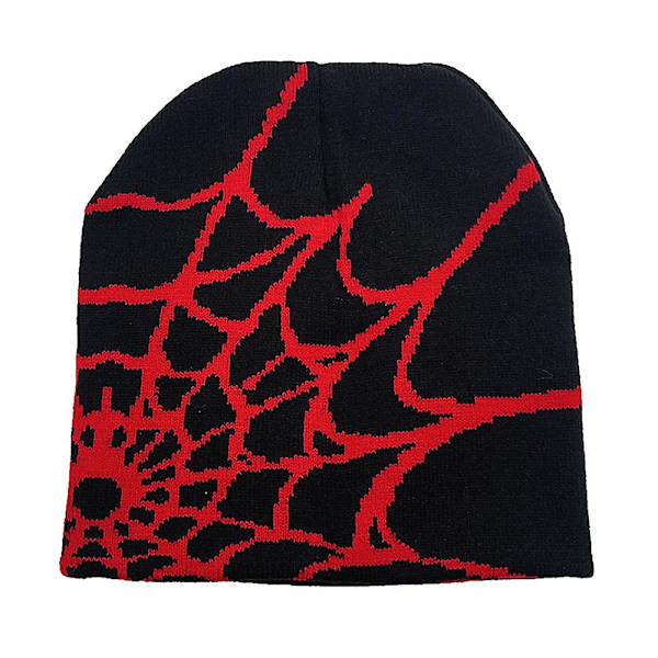 Cobweb Beanie Lue For Menn Kvinner Unisex Vinter Cuff Beanie Myk Varmt Strikket Huer Beanie Red