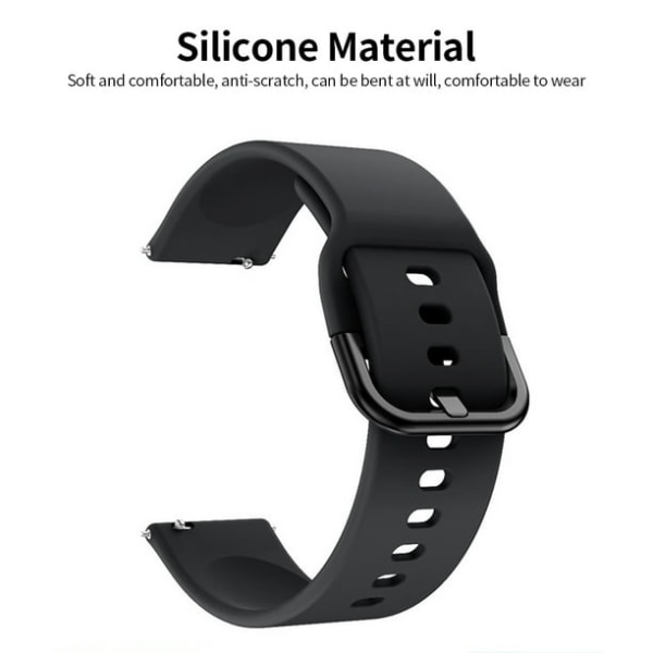 Udskiftelig silikone urrem 20 mm spænde urrem Urrem kompatibel med Galaxy Watch Active2 Black
