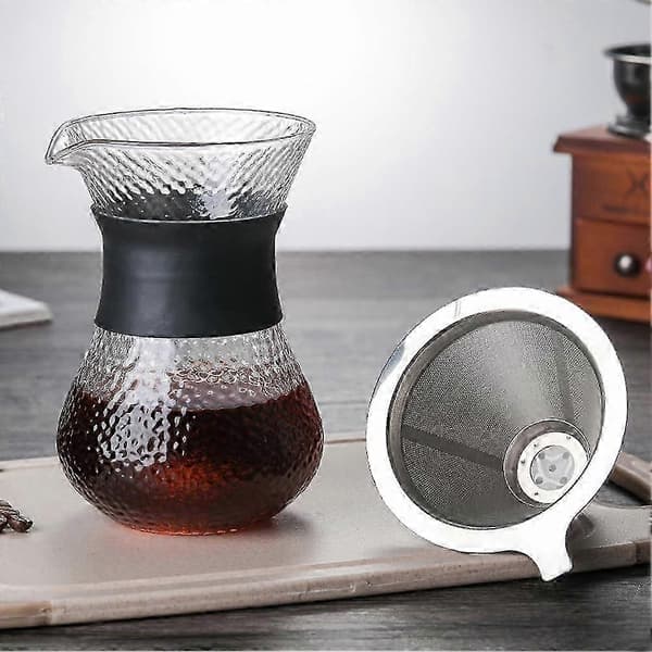 Dobbeltvægget Pour Over Kaffemaskine i Rustfrit Stål - Varmebestandigt Design 200ml