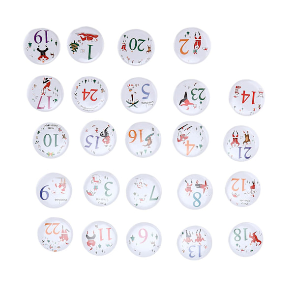 Button Pin Unique Pattern Cartoon Advent Calendar Brooch 24PCS Christmas Gift