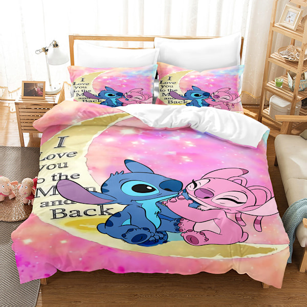 3D digitaalinen painatus kolmiosainen setti söpö piirretty Stitch Tähti ja Vauva sängyn peitto 135*200 tyynyliina 50*75*1