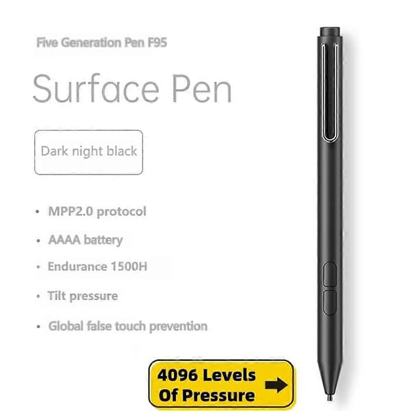 Berøringsstyluspenn for Microsoft Surface 4096 trykkfølsomhet Håndflateavvisning for Microsoft Surface Pro9 Pro8 bærbar PC, A