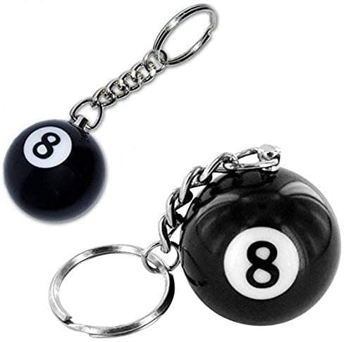 2 Kreative Nummer Otte Billard Nøglering Sort Kvalitet