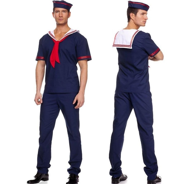 Sailor Marine Military Seaman Uniform Herrkostym M