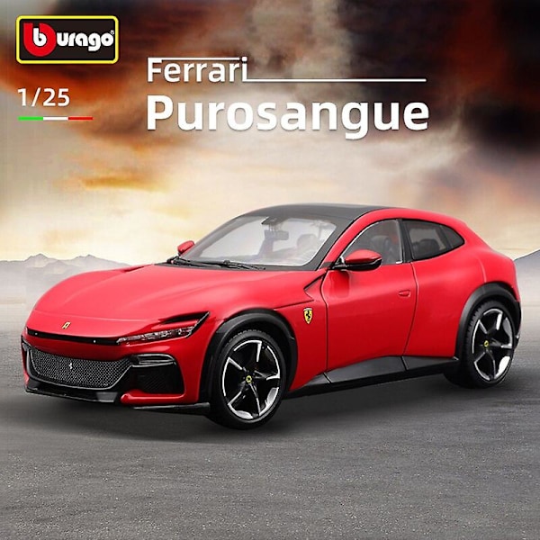 Bburago 1:25 Ferrari Purosangue SUV Bilmodell Legering Støpt Biler Leker Voiture Gaver Samleobjekt Leker Motorsykler Red